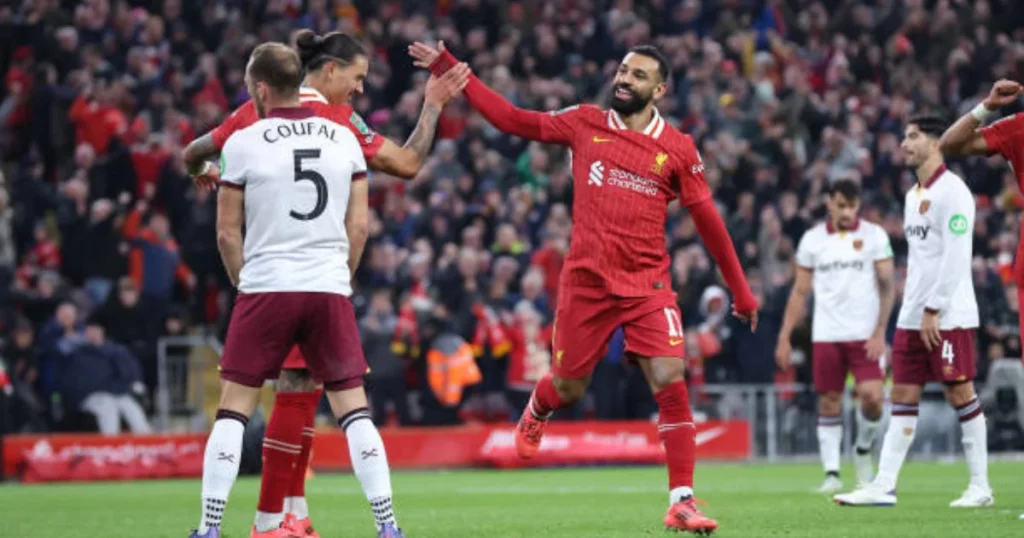 Mo Salah celebrating