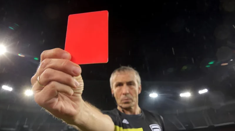 Red card in soccer