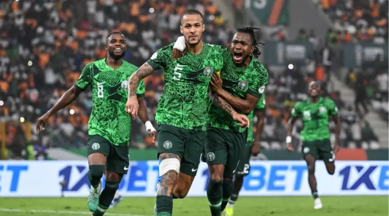 Nigeria celebrating goal in AFCON 2023