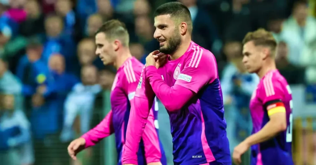 Germany striker Deniz Undav after scoring a goal