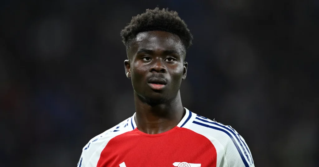 Arsenal winger and captain Bukayo Saka