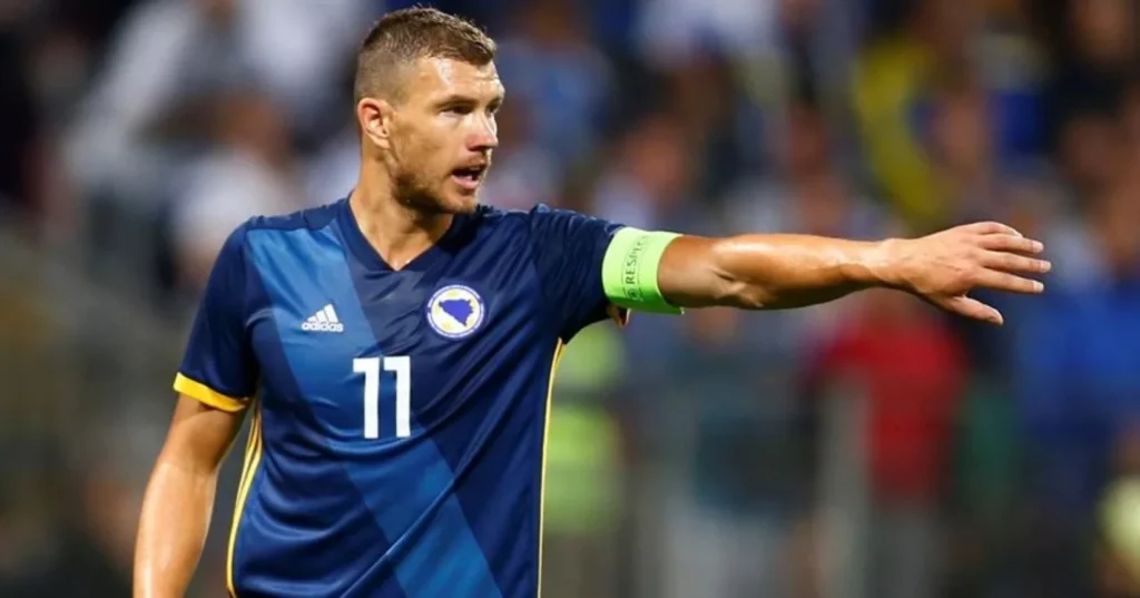 Bosnia striker and captain Edin Dzeko