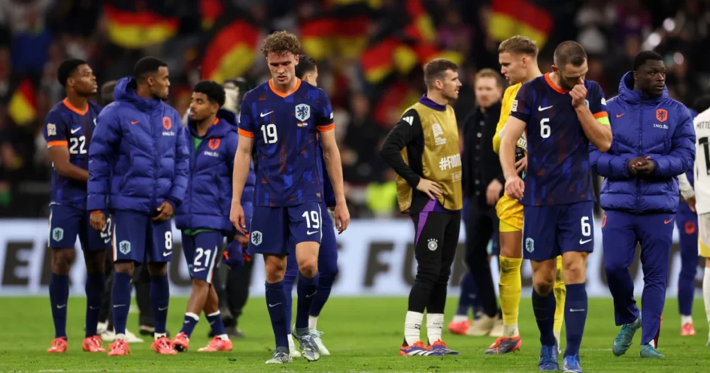 Netherlands' players after losing against Germany.