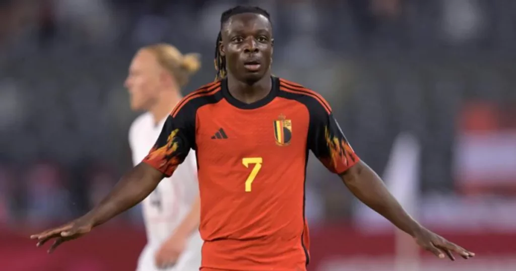 Belgium winger Jeremy Doku