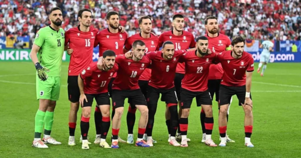 Georgian team photo ahead of Ukraine clash