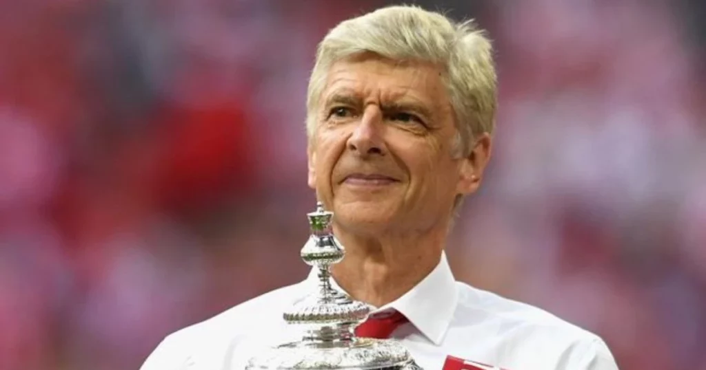 Arsene Wenger with the FA Cup trophy