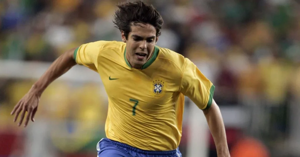 Kaka in action for Brazil