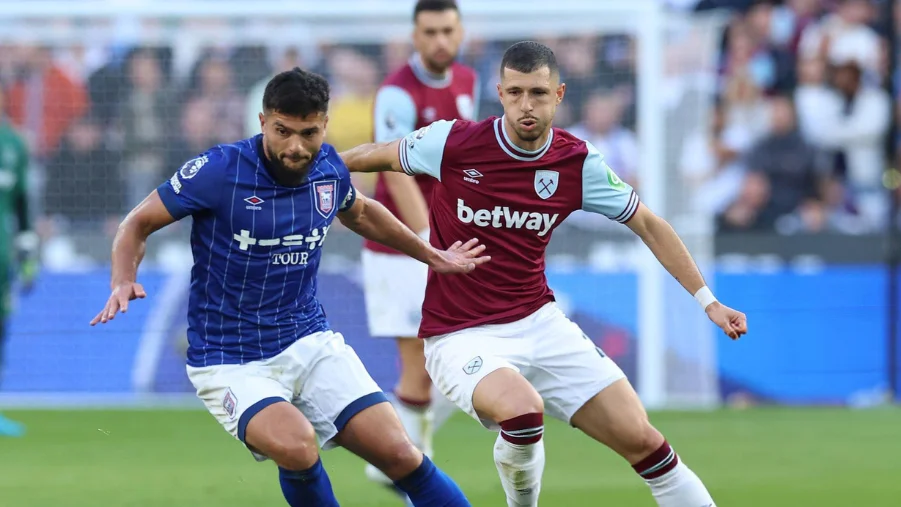 West Ham Player against Ipswich Town