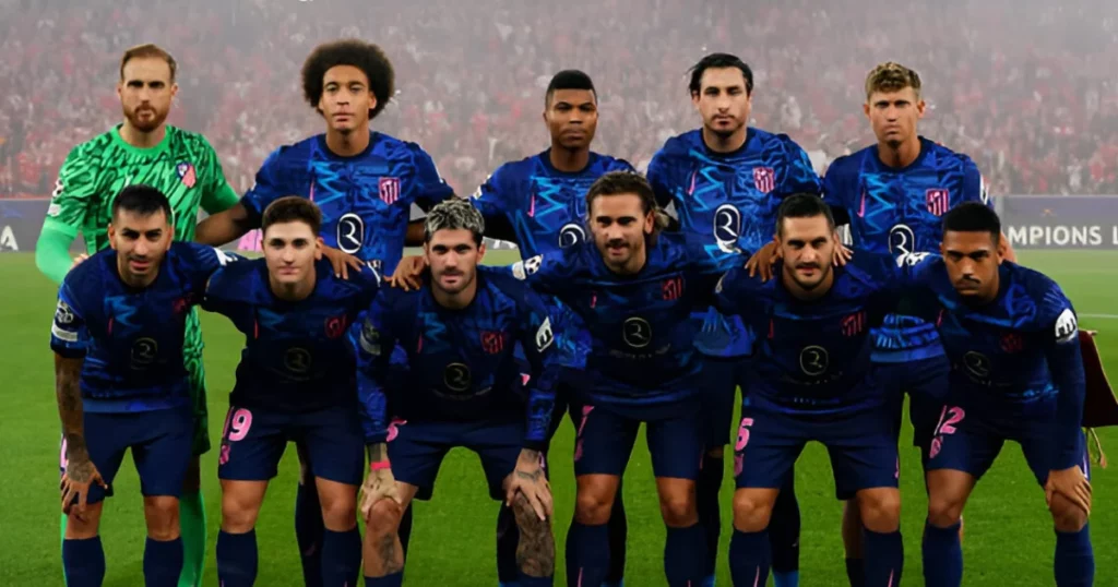 Atletico Madrid Players at the start of the game