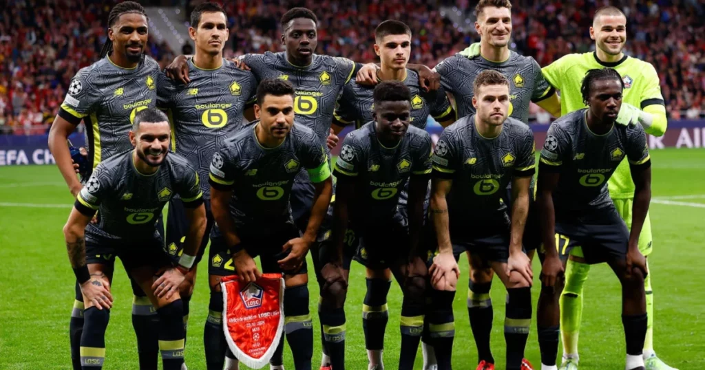 LOSC Lille players at the start of their game 