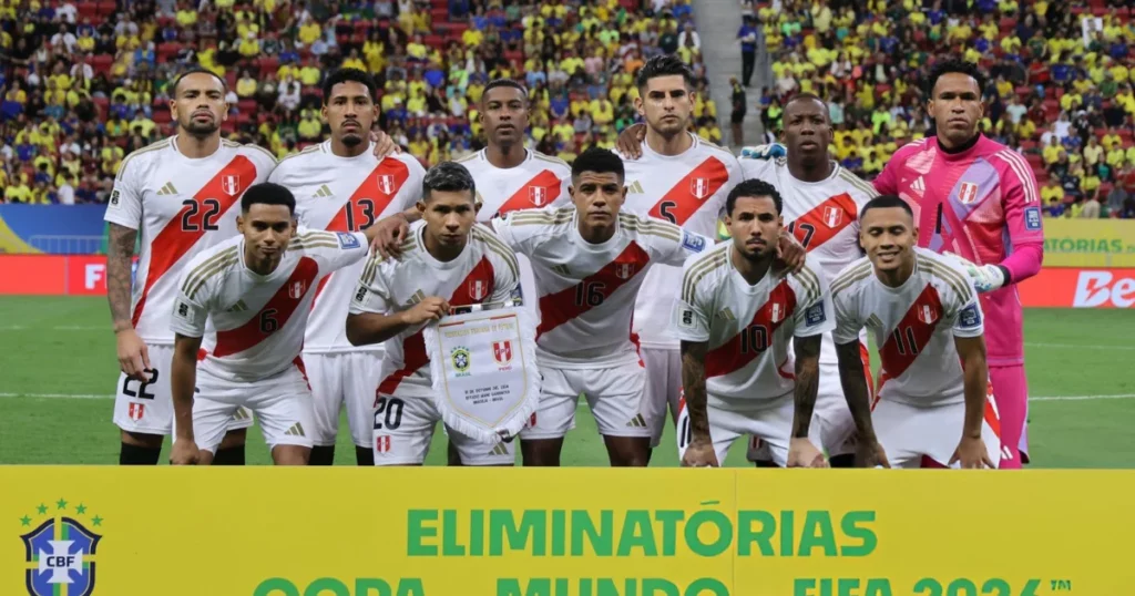 Peru players before the start of the game. (Source: Getty Images)