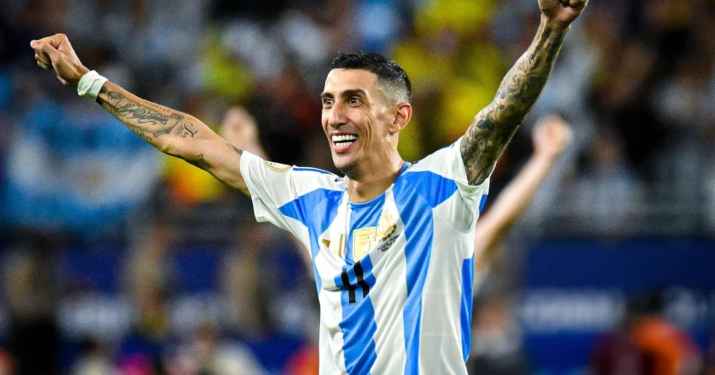 Angel Di Maria celebrates after the Copa America