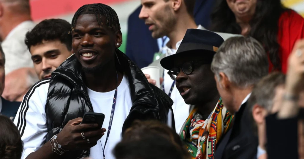 Juventus' Paul Pogba in attendance during a game at Euro 202