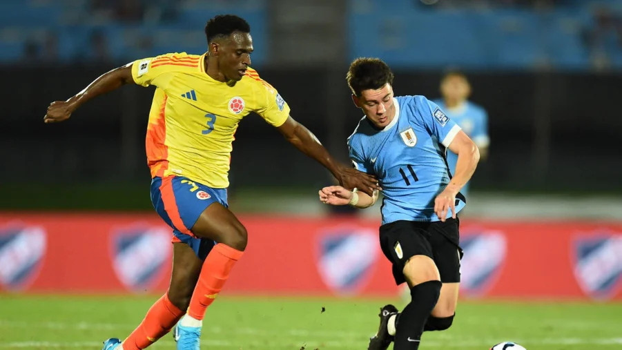 Colombia's defender Jhon Lucumi 