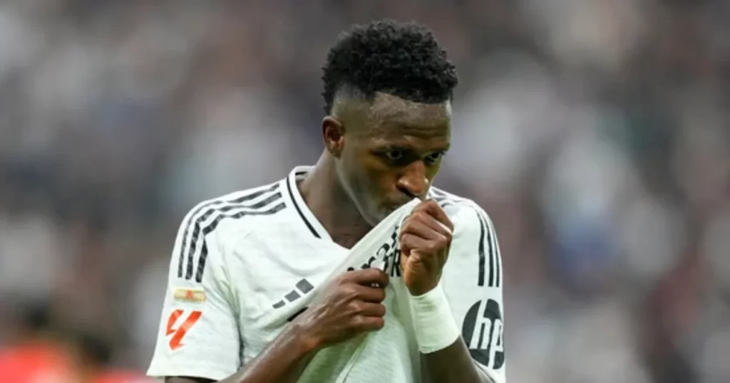 Vinicius Junior celebrating his goal against Osasuna