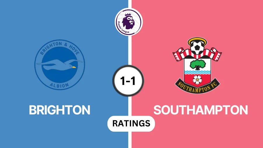 Brighton vs Southampton player ratings