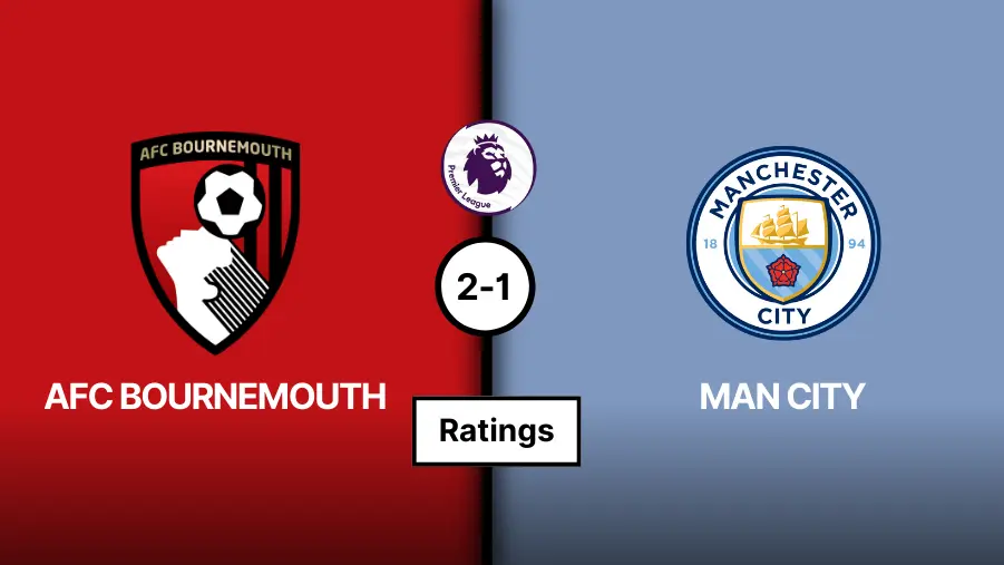 Bournemouth vs Man City player rating