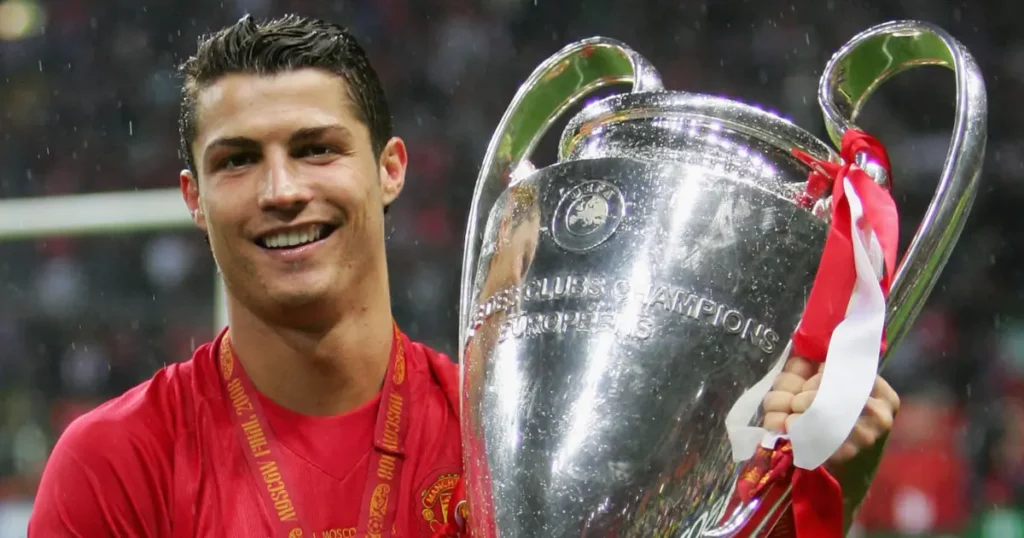 Cristiano Ronaldo with UEFA Champions League trophy