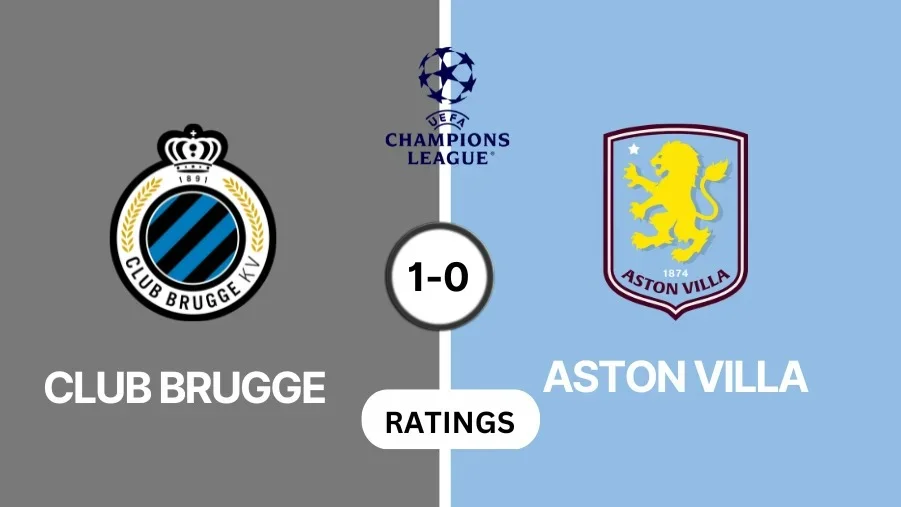 Club Brugge vs Aston Villa Player Ratings