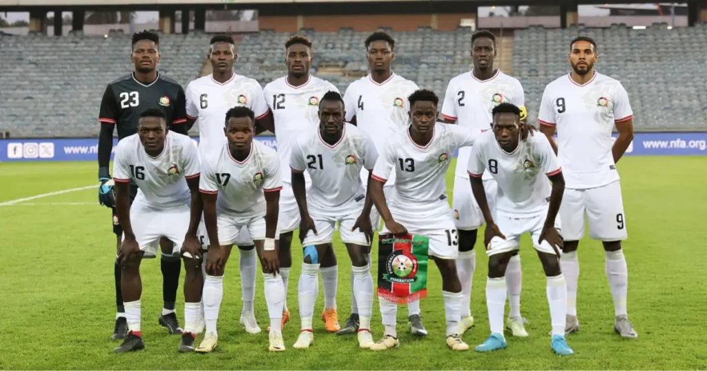 Kenya starting eleven during the 2025 Africa Cup of Nations (CAN) Group J qualifier match between Namibia and Kenya at Orlando Stadium in Soweto (Getty Images)