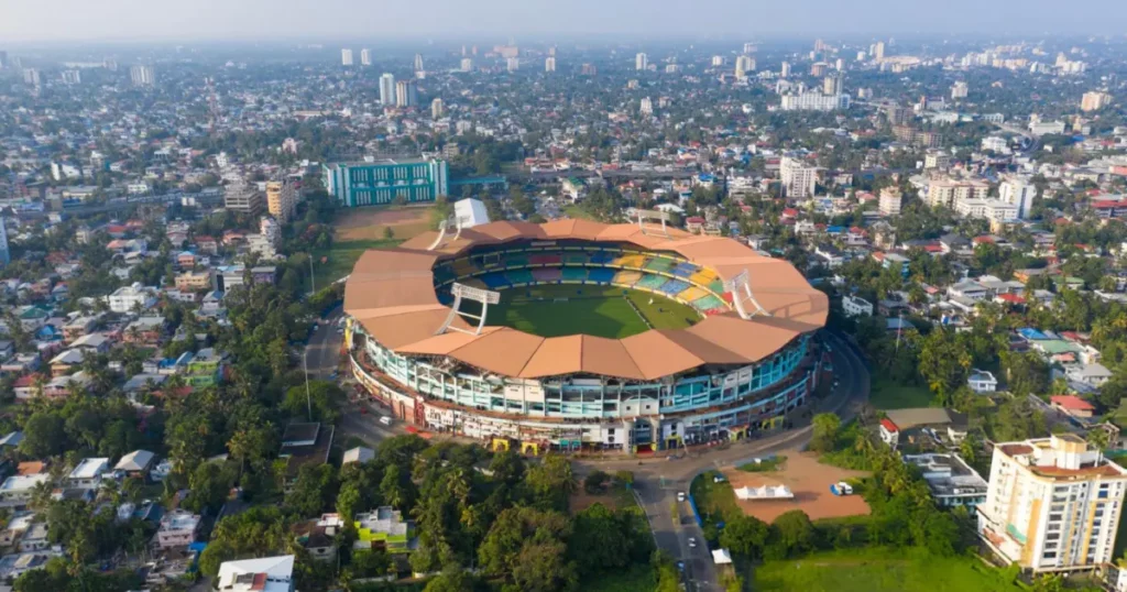 Jawaharlal Nehru International Stadium, locally known as Kaloor Stadium in Kochi, Kerala 