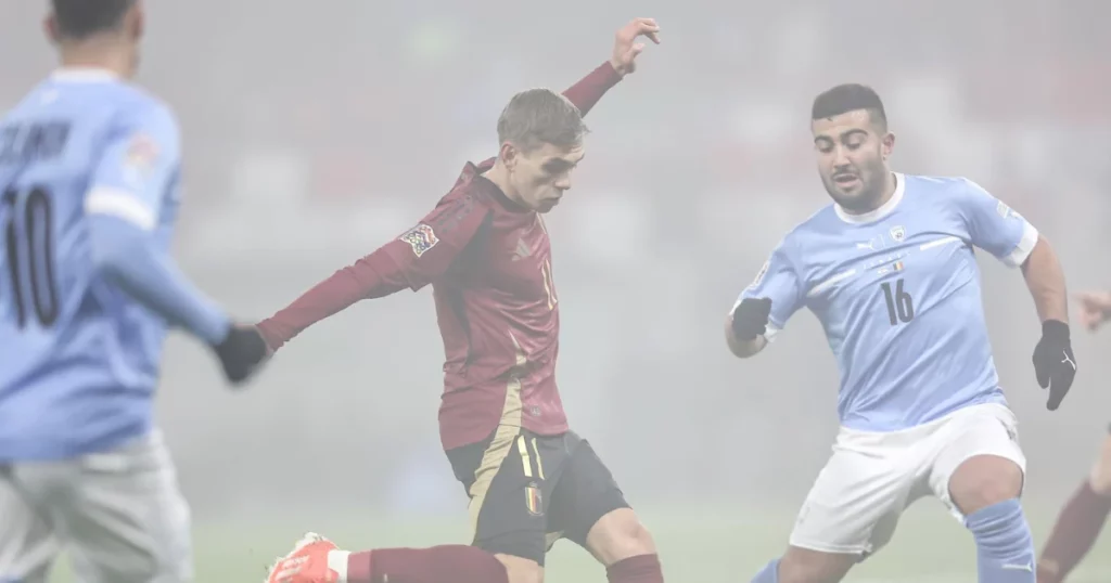 Leandro Trossard of Belgium in action during the UEFA Nations League 2024/25 League Group A2 match between Israel