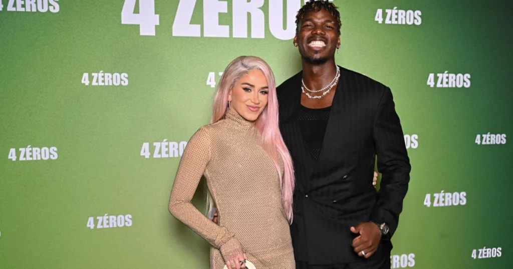 Paul Pogba with his wife