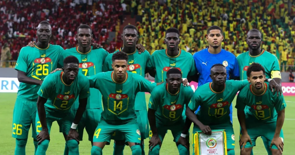 Players of Senegal pose for a team photo