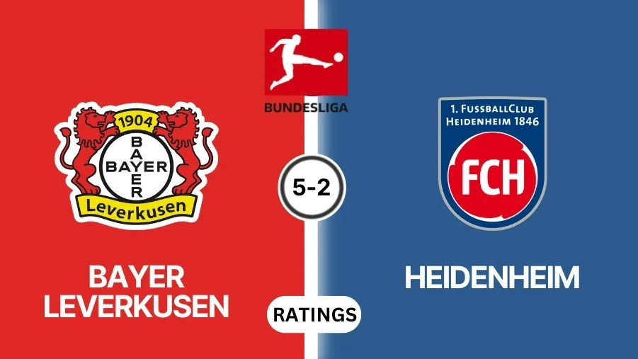 Bayer Leverkusen 5-2 Heidenheim Player Ratings