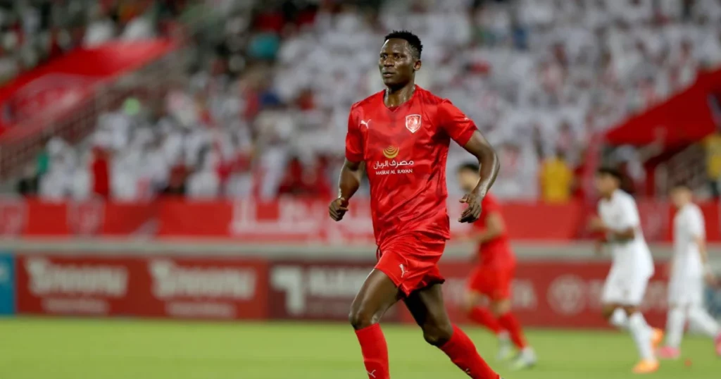 Michael Olunga of Al-Duhail in action during the Qatar Stars League match between Al-Duhail and Al-Shamal