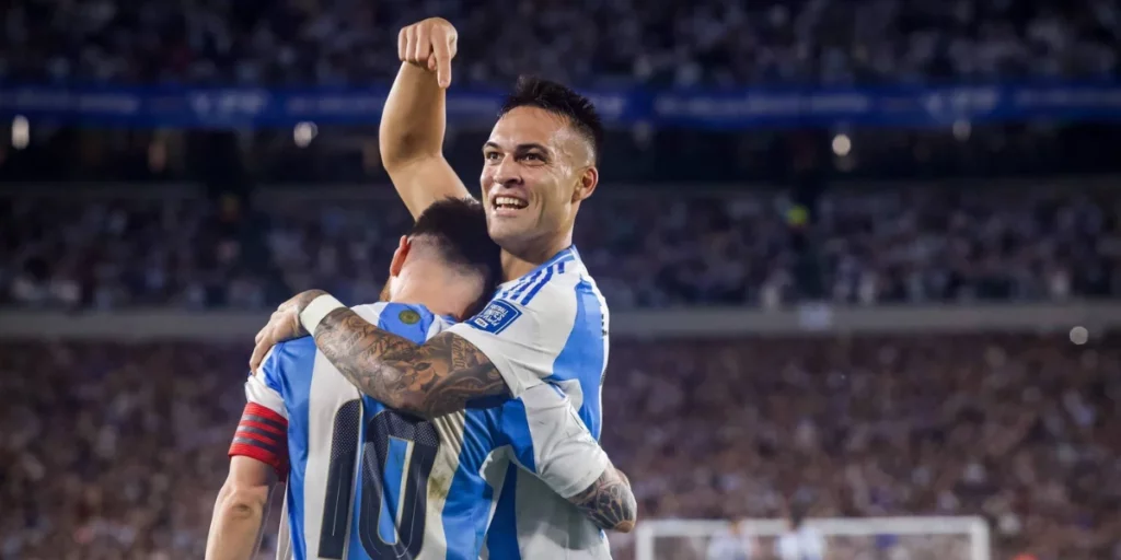 Lautaro Martinez and Lionel Messi