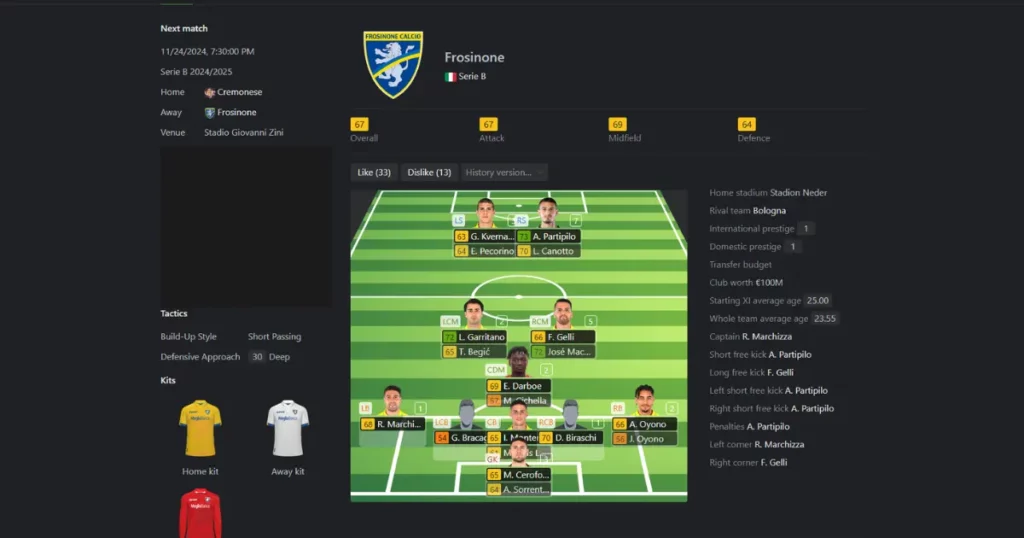 Frosinone Calcio Club To Chose For Path To Glory EA FC 25 Challenge