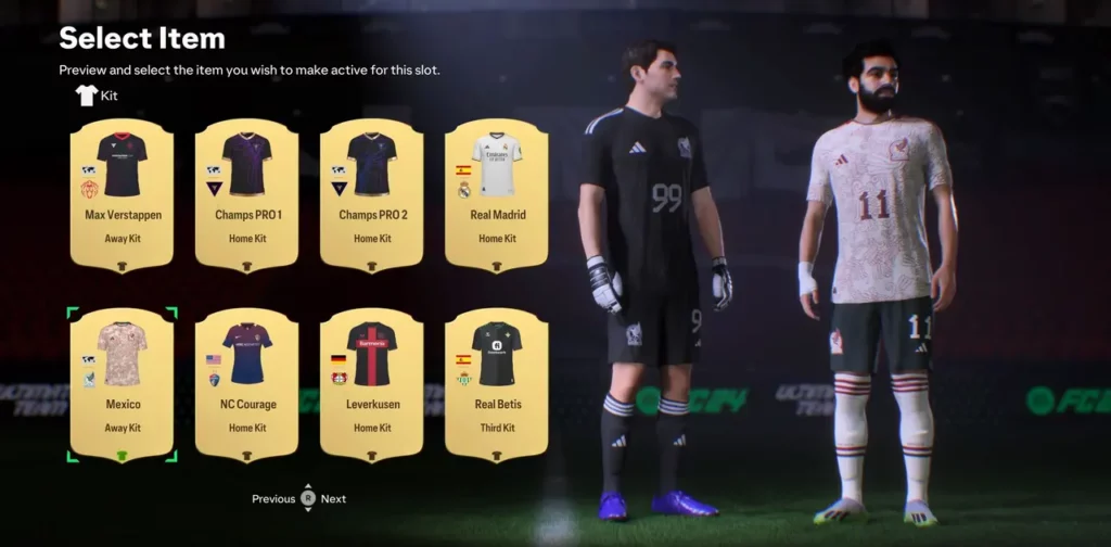 Select Kit Menu of EA FC 25