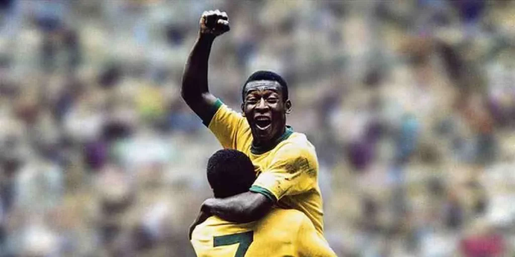 Pele playing for Brazil