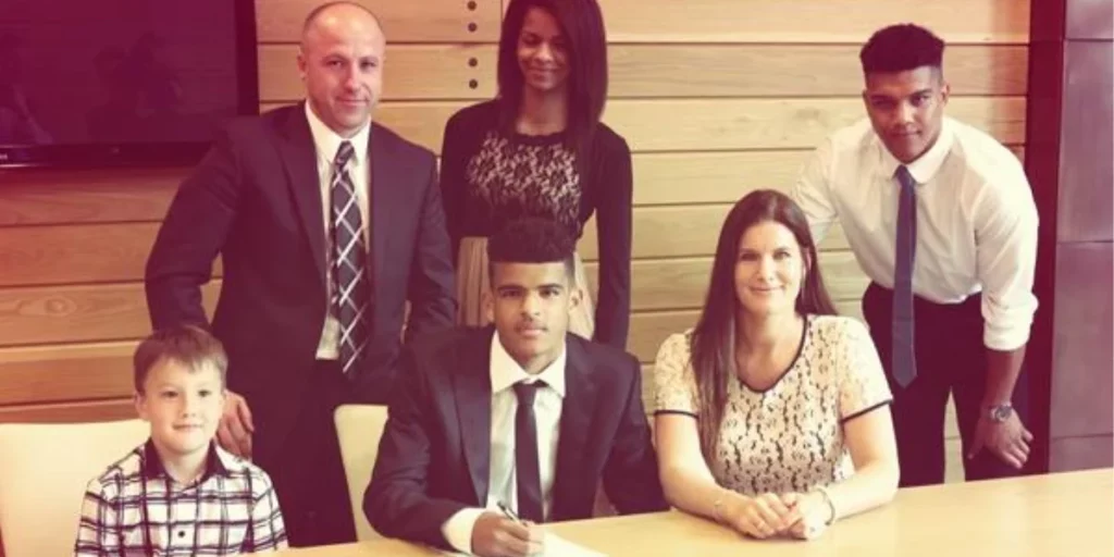 Dominic Solanke with his family