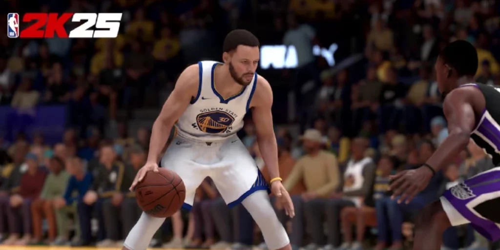 Screen grab of Steph Curry in NBA 2k25