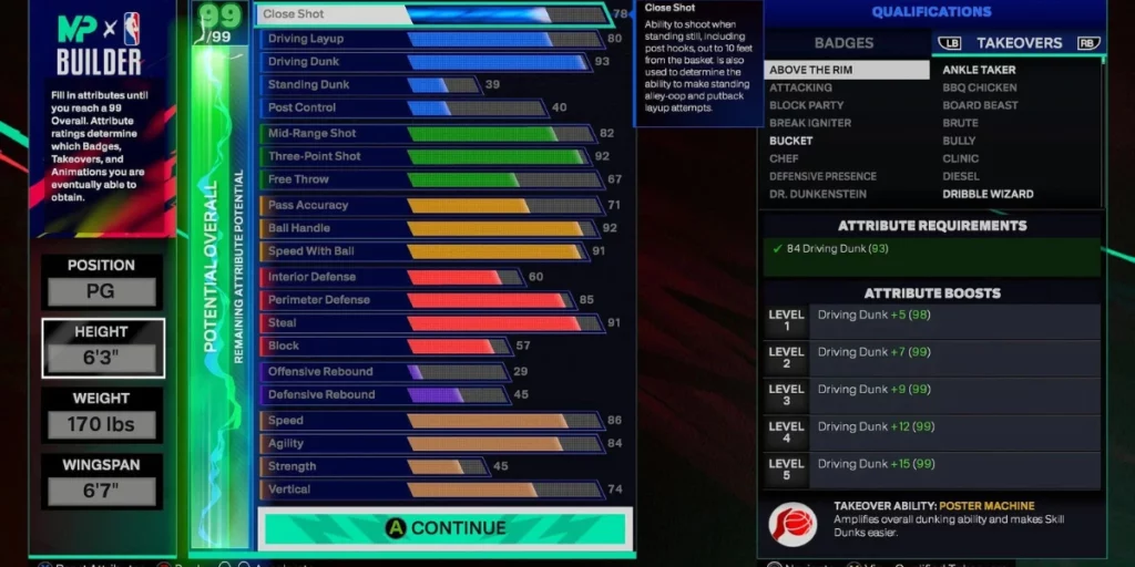 NBA 2K25 Point Guard Build stats (Image via Visual Concepts)