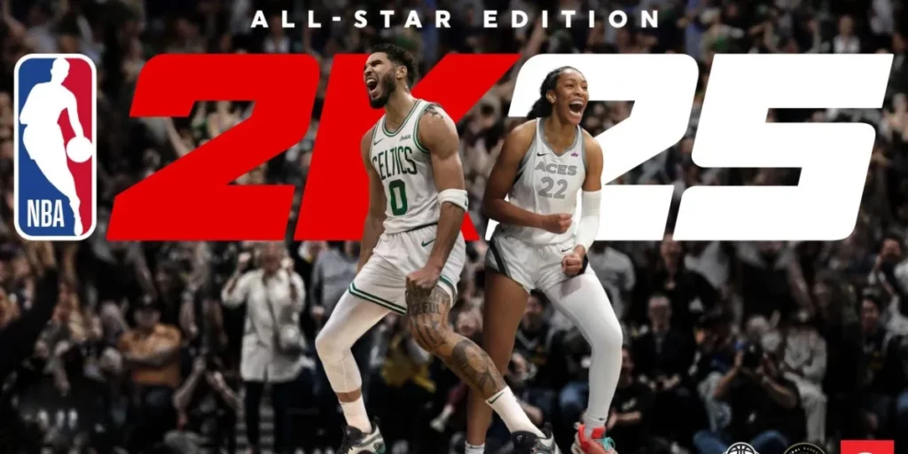 Jayson Tatum & A’ja Wilson in NBA 2K25 cover