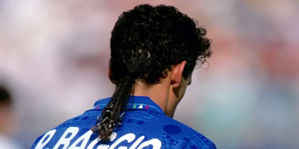 Roberto Baggio's iconic Divine Ponytail (Image Credit - Football 365)