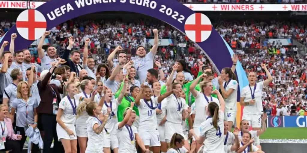 England Women's team lift the UEFA Women's Euros 2022 