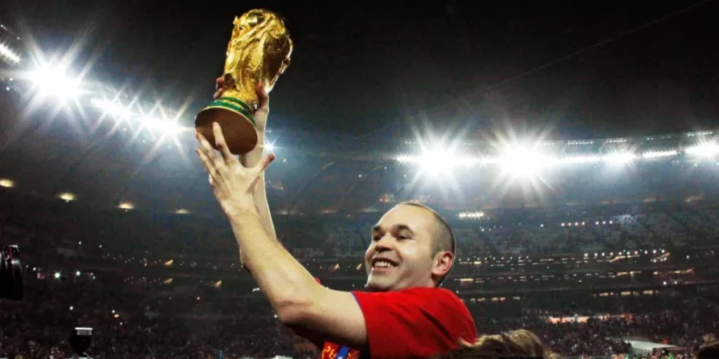 Iniesta with the World Cup 