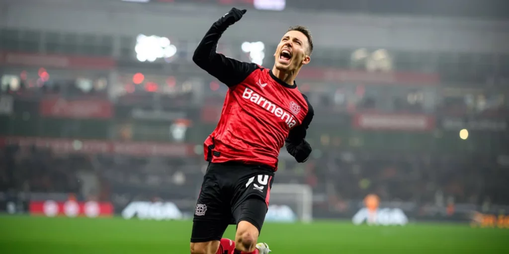 Alejandro Grimaldo for Bayer Leverkusen 