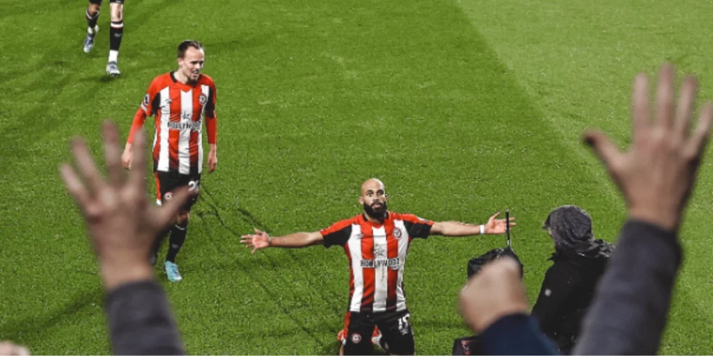 Bryan Mbeumo (foreground) was one of the best rated players in Brentford vs Arsenal Player Ratings 