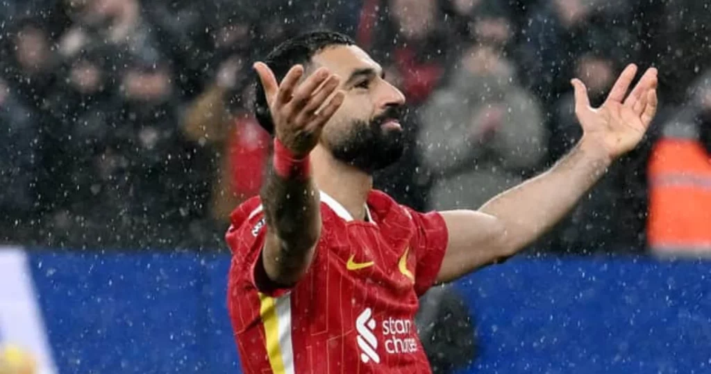 Mohamed Salah celebrates his penalty