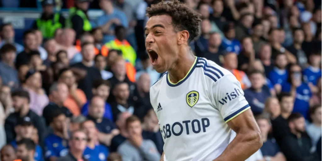 A passionate Tyler Adams for Leeds United