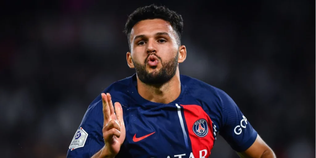 Goncalo Ramos after scoring a goal for PSG