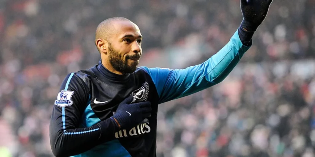 Thierry Henry gesturing towards fans