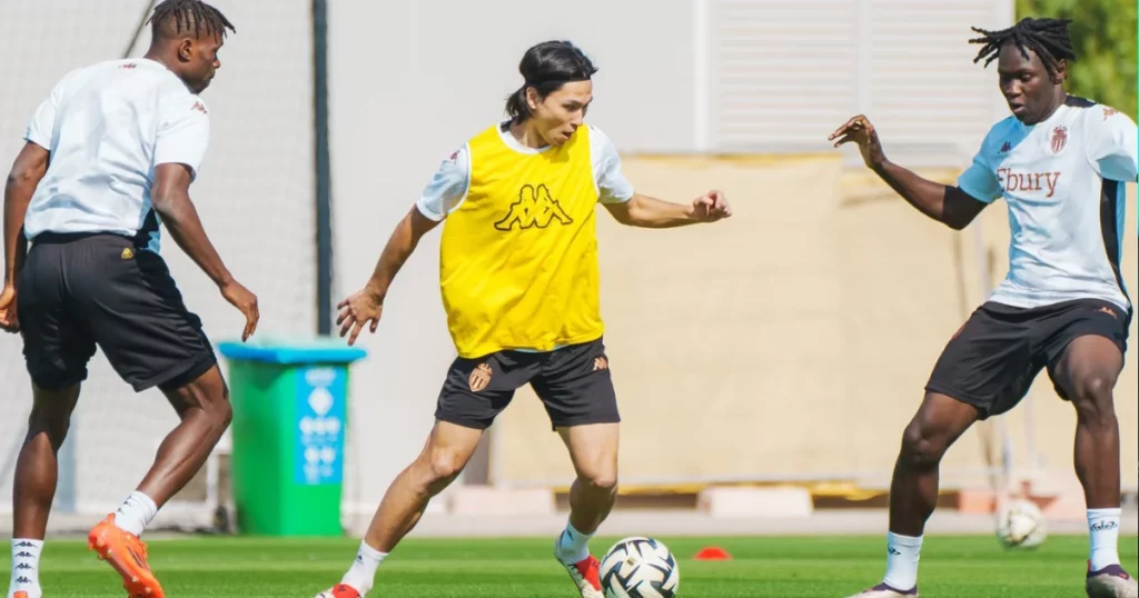 Monaco players during their training session