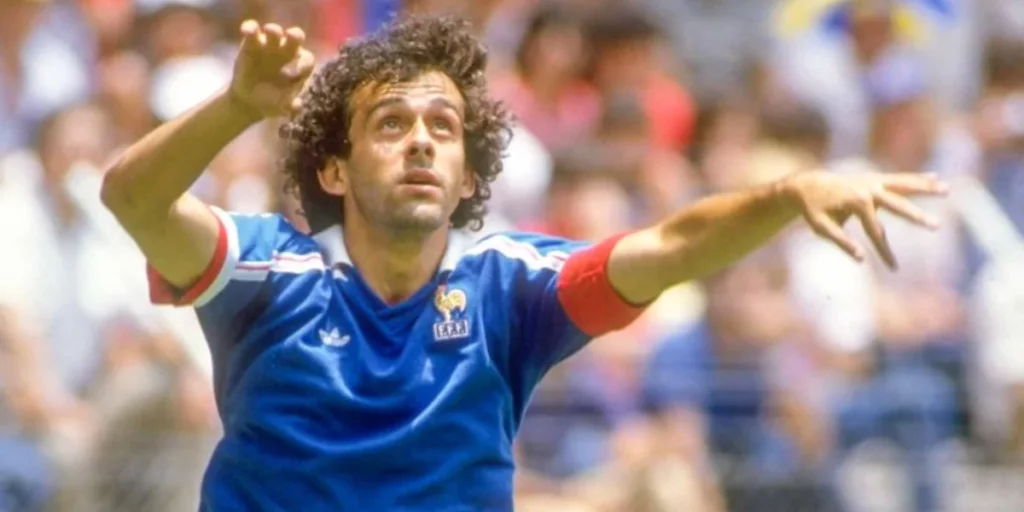 Michel Platini playing for France