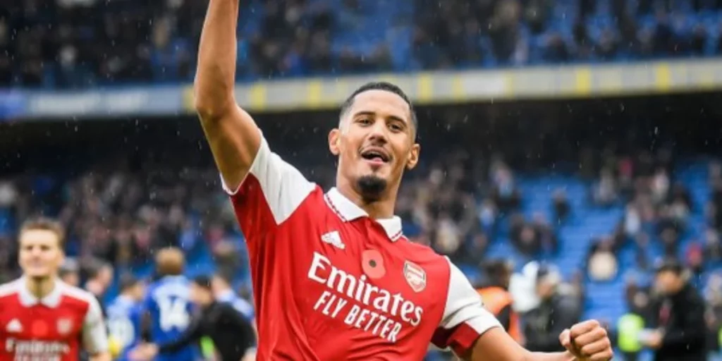 William Saliba celebrating a goal